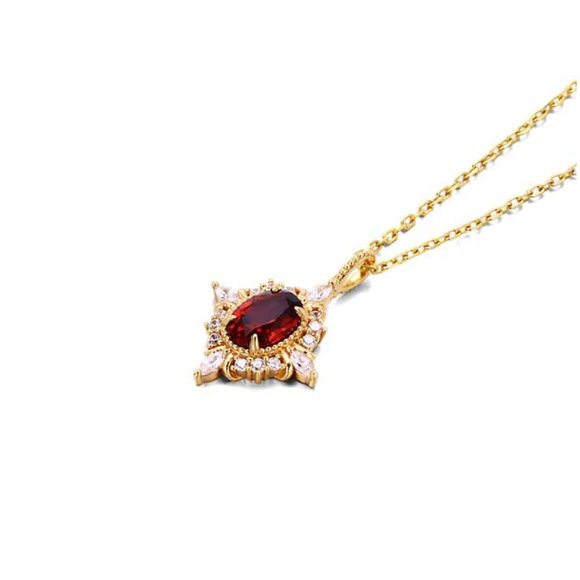 Natural Gemstone Ring Gold Vermeil Red Garnet ring for Her Retro Open Ring - Picture 12 of 12